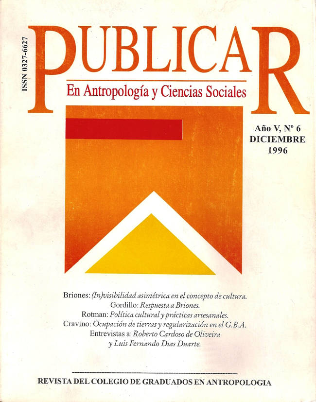 					Ver Núm. 6 (1996): PUBLICAR, año V, n° VI, diciembre 1996
				