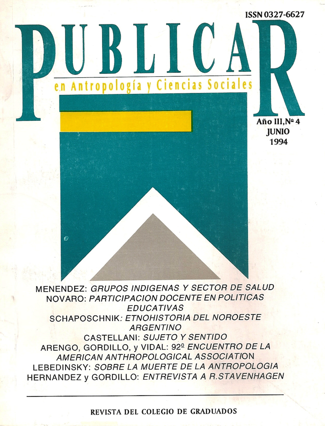 					Ver Núm. 4 (1994): PUBLICAR, año III, n° IV, junio 1994
				