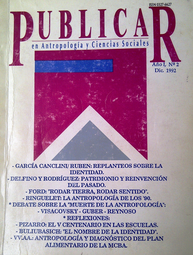 					Ver Núm. 2 (1992): PUBLICAR, año I, n° II, diciembre 1992
				